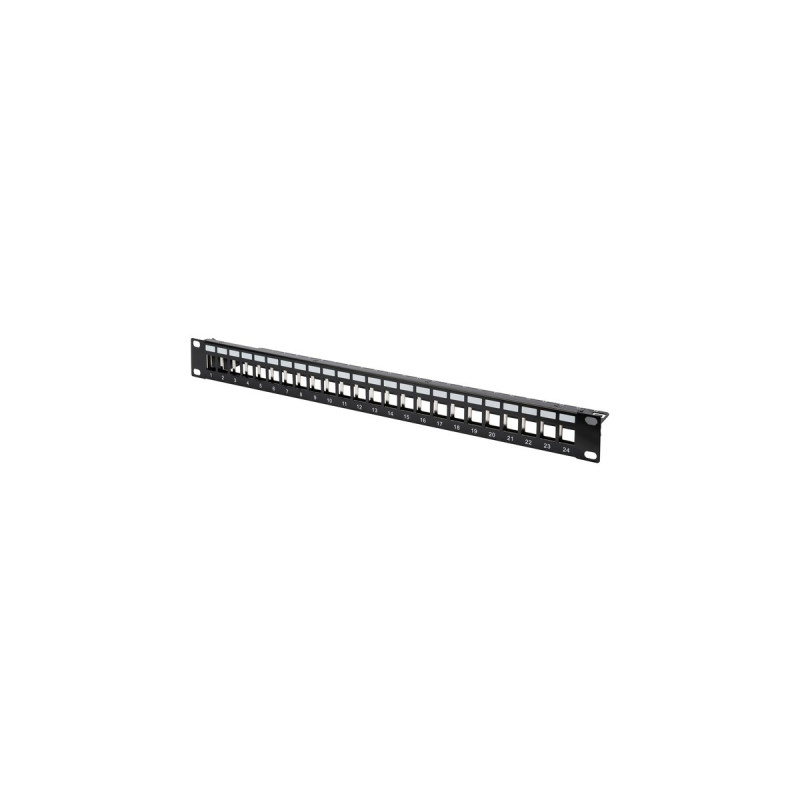 Digitus DN-91411, Patchpanel(schwarz, Rackmount (1 HE), 24-Port)