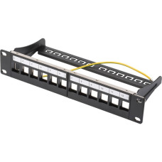 Digitus DN-91420, Patchpanel(schwarz, Rackmount (1 HE), 12-Port)