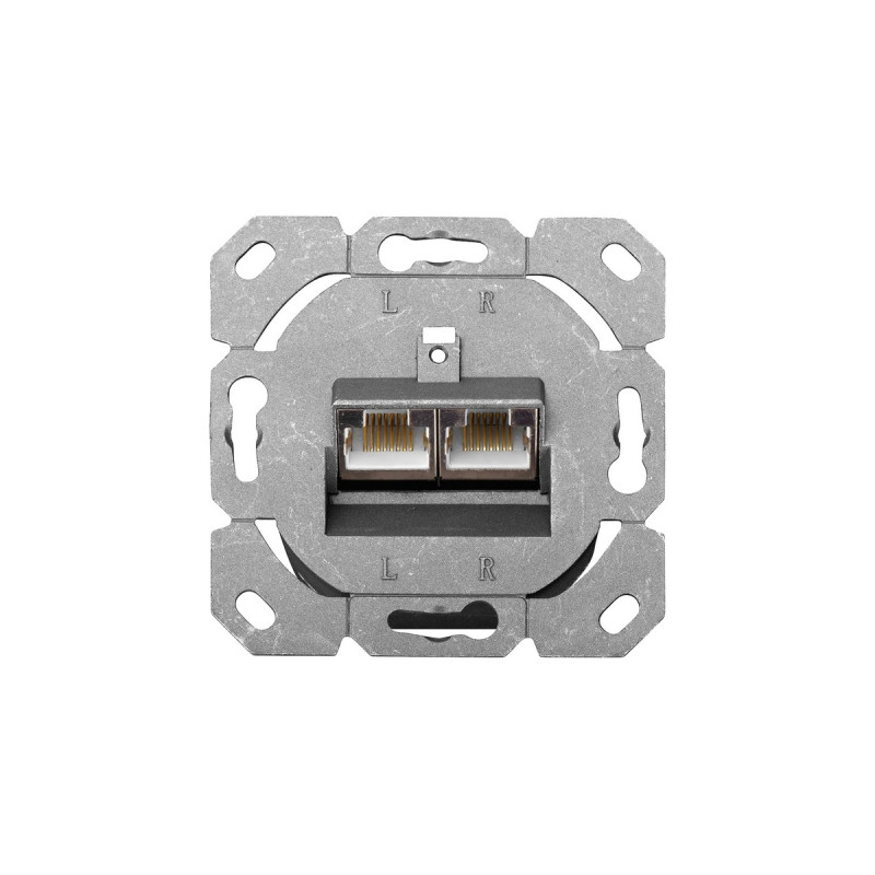 Digitus Datenanschlussdose CAT.6, Klasse E, Aufputz(weiß, 2x RJ-45 Buchse)