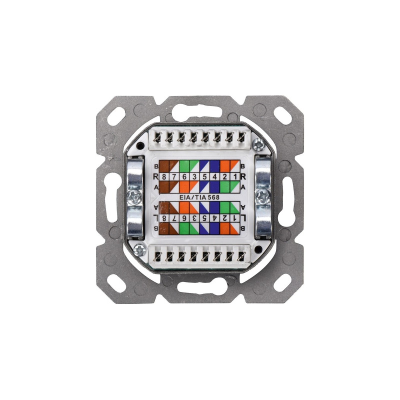 Digitus Datenanschlussdose CAT.6, Klasse E, Unterputz(weiß, 2x RJ-45 Buchse)