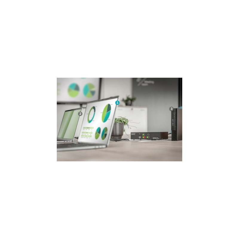 Digitus Desktop HDMI KVM Switch 4-Port, KVM-Switch(schwarz)