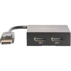 Digitus DisplayPort Splitter 4K 1x2, Splitter & Switches(schwarz, 10 cm)