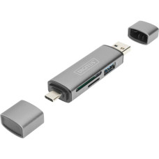 Digitus Dual Card Reader USB-C / USB 3.0, OTG, Kartenleser(grau)