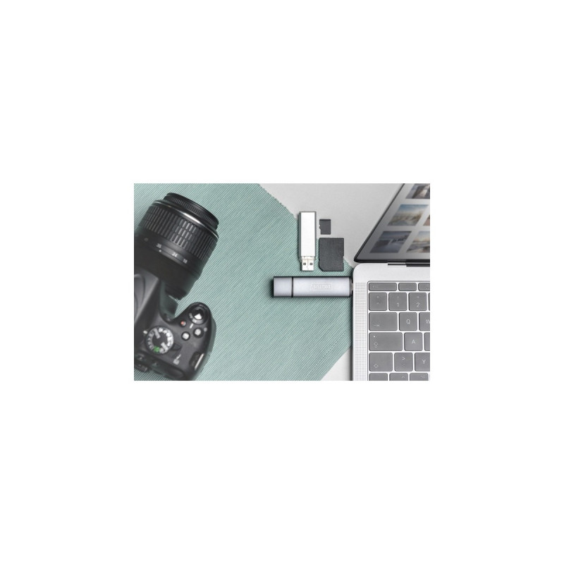 Digitus Dual Card Reader USB-C / USB 3.0, OTG, Kartenleser(grau)