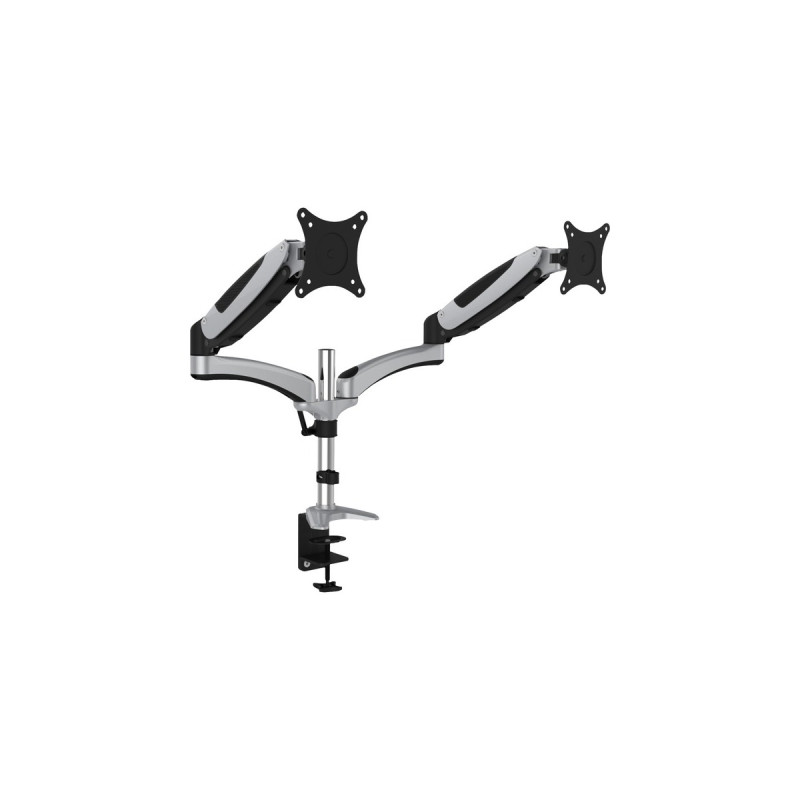 Digitus Dual-Monitorhalterung(silber/schwarz, mit Gasdruckfeder)