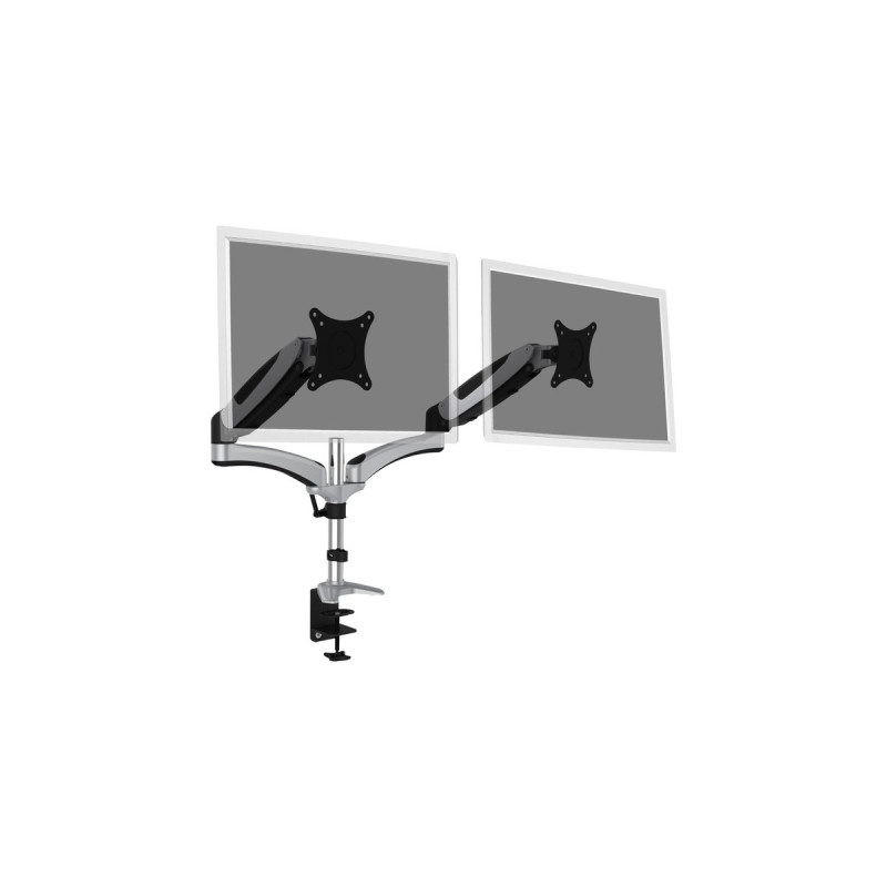 Digitus Dual-Monitorhalterung(silber/schwarz, mit Gasdruckfeder)