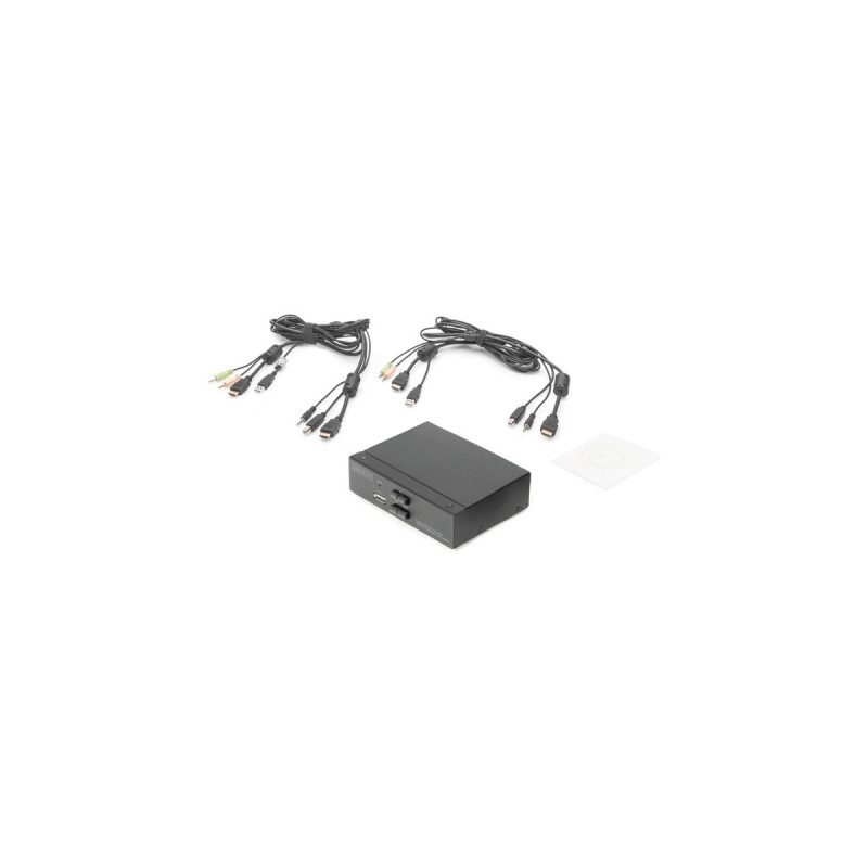 Digitus KVM Switch 2 Port, KVM-Switch(schwarz)