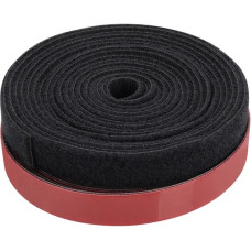 Digitus Klettband-Kabelmanagement-System, Kabelbinder(schwarz, 2,5 Meter Pilzkopfband + 5 Meter Flausch-/Klettband)