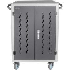 Digitus Mobiler Ladeschrank, 30 Ladestationen, für Notebooks/Tablets bis 15,6"(schwarz, inkl. USB-A, Lüfter, UV-C Lampen, Datensynchronisation)