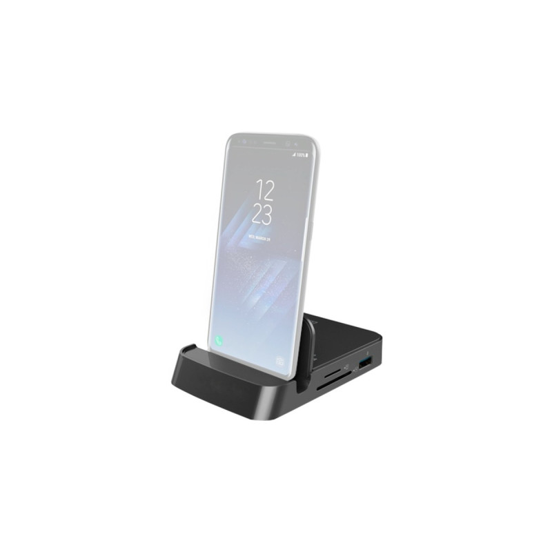 Digitus Smartphone Docking Station, Dockingstation(schwarz, USB-C, HDMI, USB)
