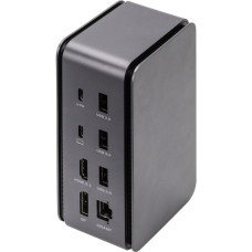 Digitus USB4 Dockingstation 8K, USB Type-C(grau/schwarz, HDMI, DP, USB-A, USB-C, USB4, 3,5mm, SD/MicroSD)