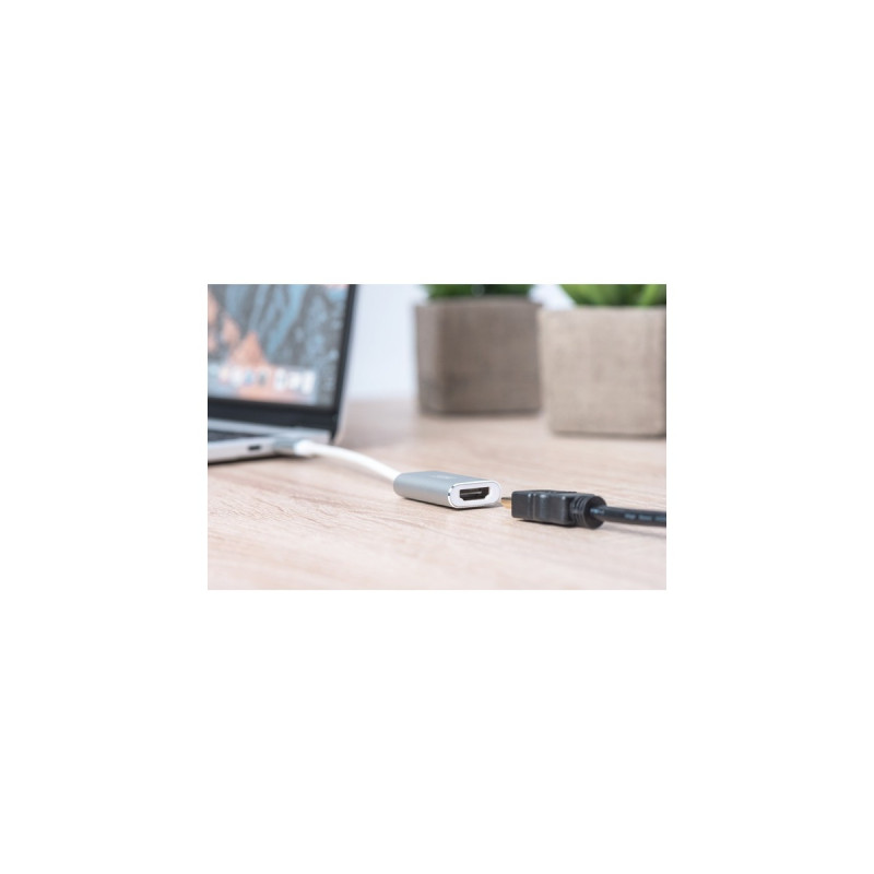 HDMI 4K Buchse(weiß/silber, 20cm)