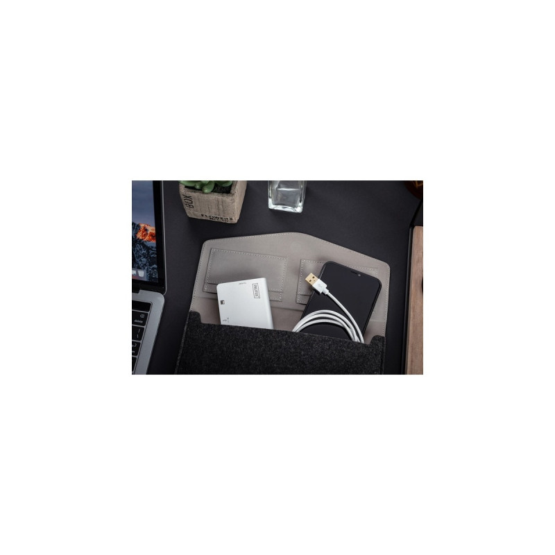 Digitus USB Type-C Multiport Travel Dock, Dockingstation(silber, HDMI, VGA, USB-A, LAN)