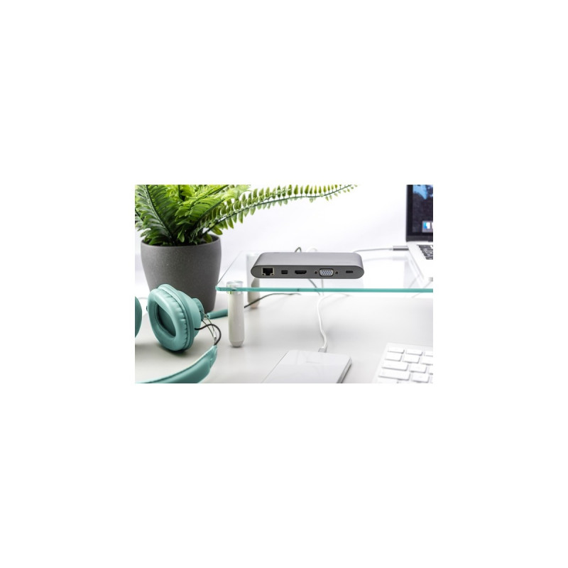 Digitus Universal Docking Station, Dockingstation(grau, USB-C, HDMI, Power Delivery)