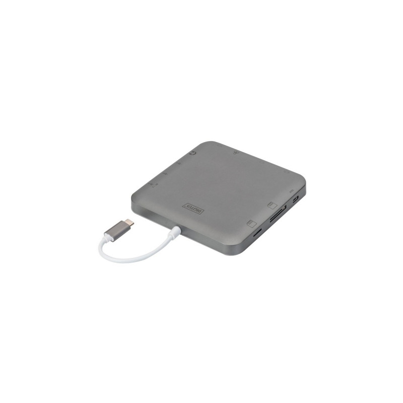 Digitus Universal Docking Station, Dockingstation(grau, USB-C, HDMI, Power Delivery)