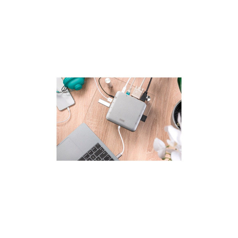 Digitus Universal Docking Station, Dockingstation(grau, USB-C, HDMI, Power Delivery)