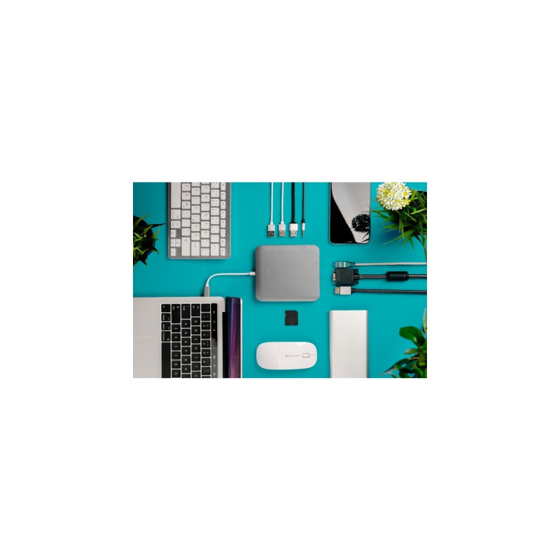 Digitus Universal Docking Station, Dockingstation(grau, USB-C, HDMI, Power Delivery)