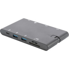 Digitus Universal Travel Docking Station, Dockingstation(schwarz, HDMI, USB, USB-C, VGA, RJ-45, Kartenleser)