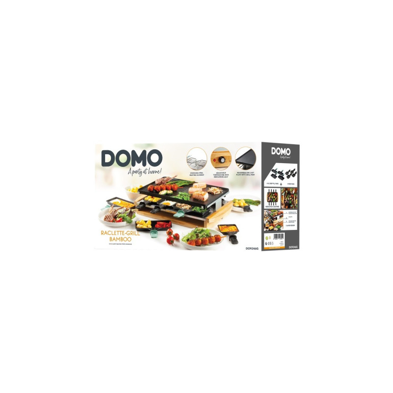 Domo Bamboo D09246G, Raclette(holz/schwarz)