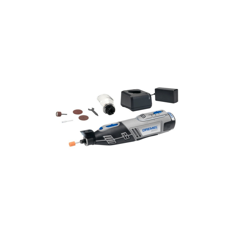Dremel Akku-Multifunktions-Werkzeug 8220-1/5, 12Volt(schwarz/grau, Li-Ion-Akku 2Ah, 5-teiliges Zubehör)