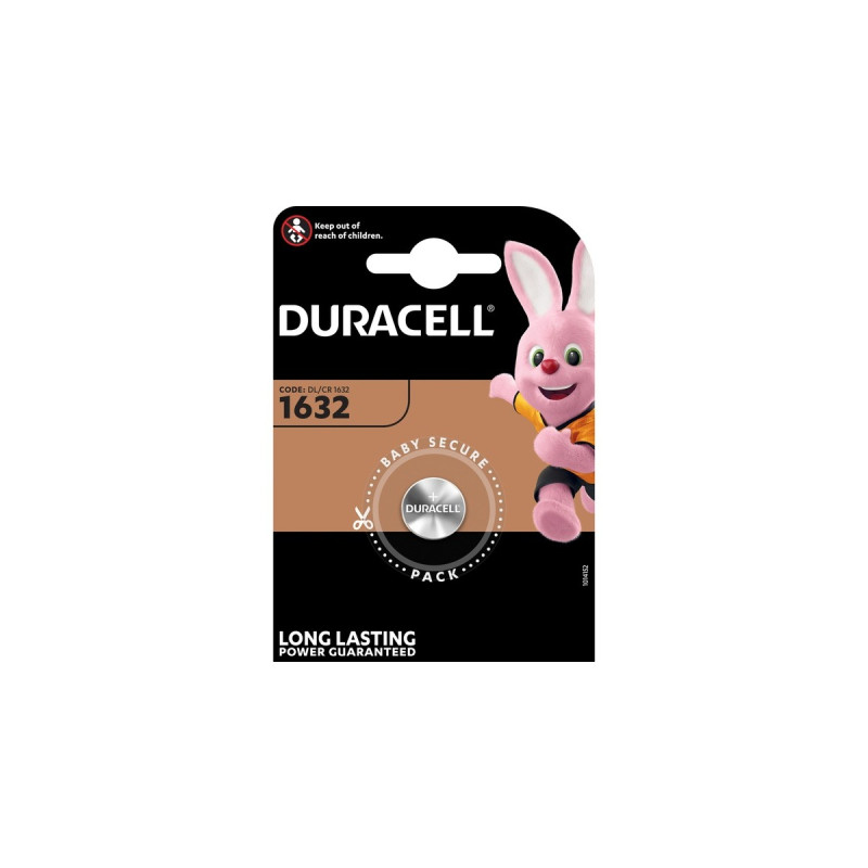 Duracell CR1632 Lithium-Knopfzelle 3V, Batterie(1 Stück, CR1632)