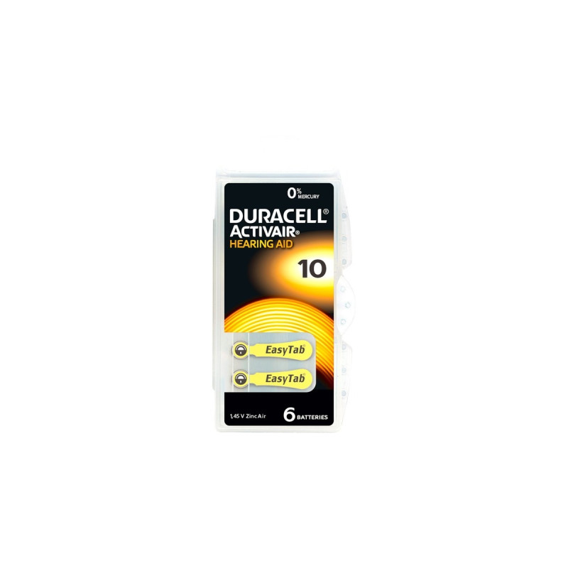 Duracell Hörgerätebatterie(6 Stück, Hearing Aid, 10)