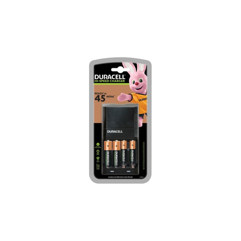 Duracell Hi-Speed Charger AA/AAA, Ladegerät(schwarz)