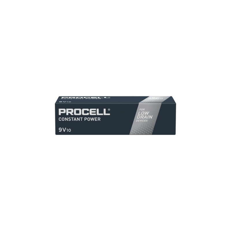 Duracell Procell Alkaline Constant Power 9V, Batterie(10 Stück, E-Block (9-Volt-Block))