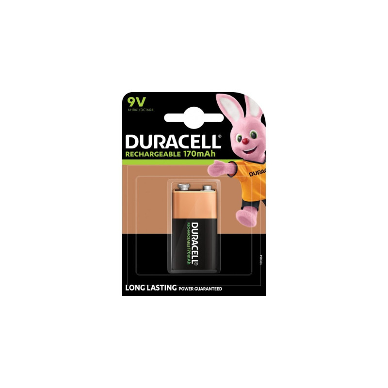 Duracell Rechargeable 9V 170mAh, Akku(E-Block (9-Volt-Block))