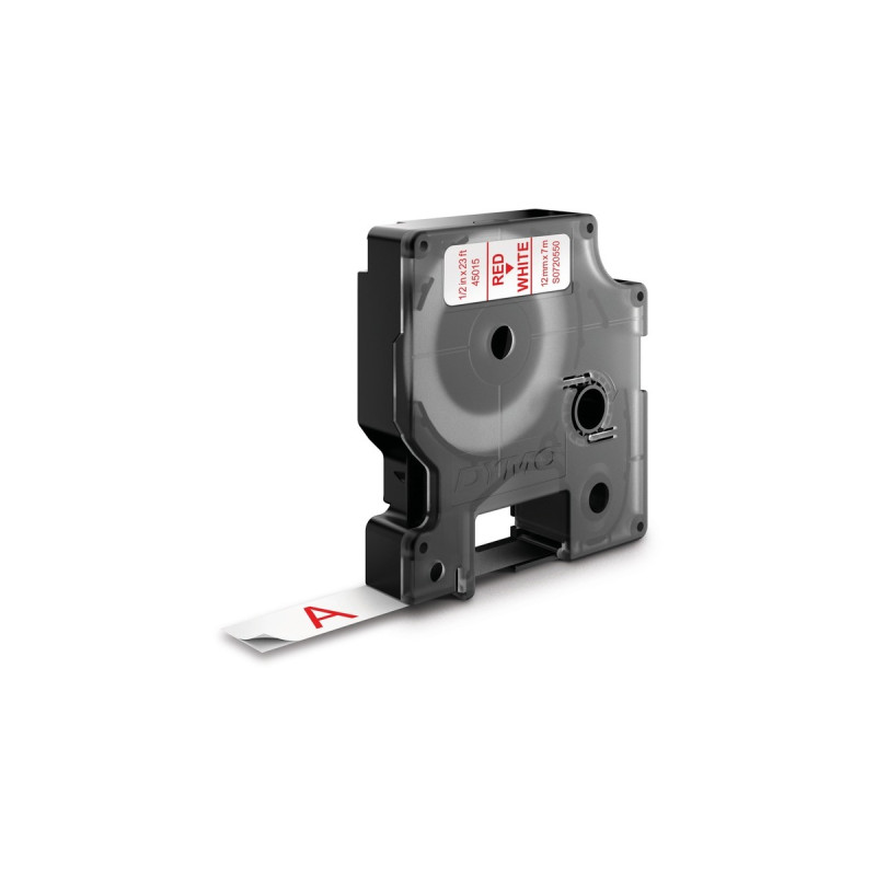 Dymo D1 ORIGINAL Schriftband, rot auf weiß, 12mm x 7(S0720550)