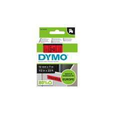Dymo D1 ORIGINAL Schriftband, schwarz auf rot, 12mm x 7m(S0720570)