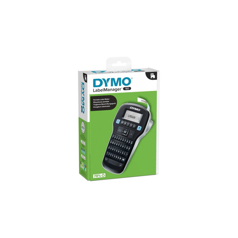 Dymo LabelManager 160, Beschriftungsgerät(schwarz/silber, mit QWERTZ-Tastatur, S0946360)