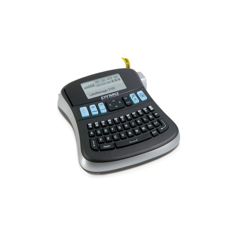 Dymo LabelManager 210D+ im Koffer, Beschriftungsgerät(schwarz/silber, mit QWERTZ-Tastatur, S0964070)