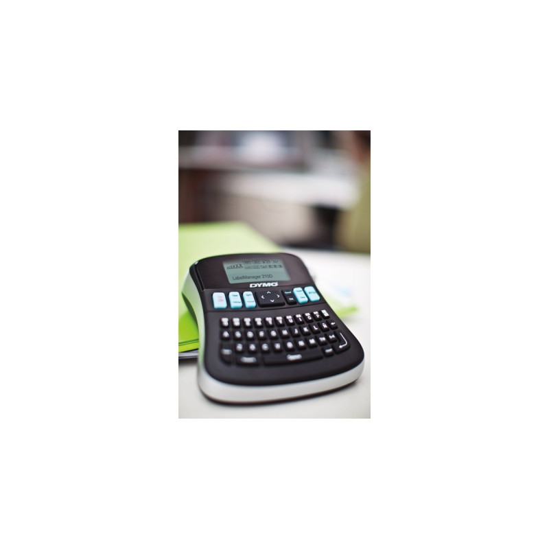 Dymo LabelManager 210D+ im Koffer, Beschriftungsgerät(schwarz/silber, mit QWERTZ-Tastatur, S0964070)