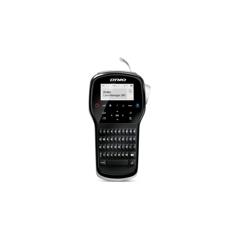 Dymo LabelManager 280 im Koffer, Beschriftungsgerät(schwarz/silber, mit QWERTZ-Tastatur, S0968990)