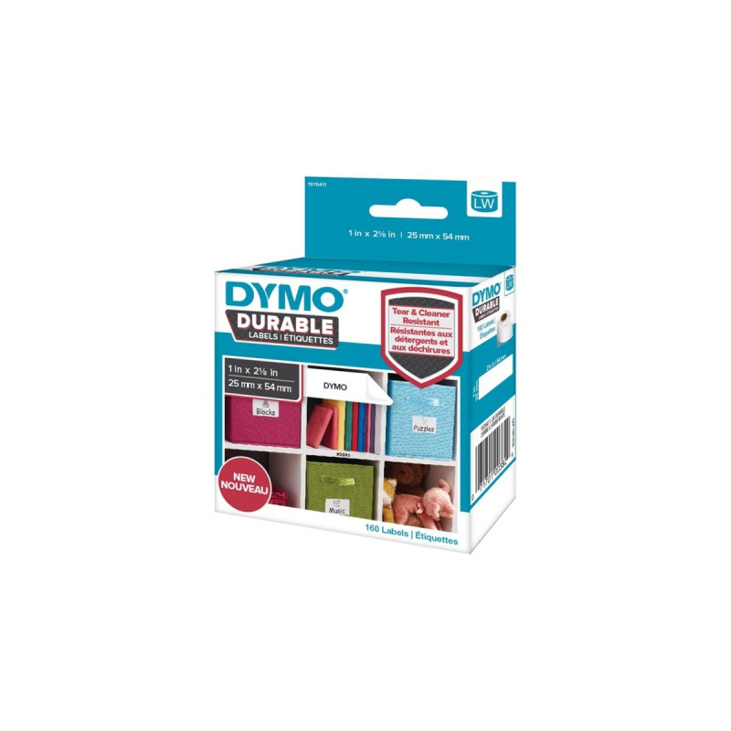 Dymo LabelWriter ORIGINAL Hochleistungsetiketten 25x54mm, 1 Rolle mit 160 Etiketten(permanent klebend, 2112283)