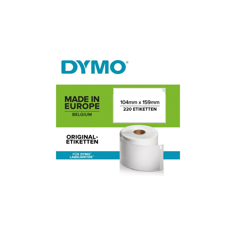 Dymo LabelWriter ORIGINAL Versandetiketten für LW 4XL 104x159mm, 1 Rolle mit 220 Etiketten(permanent klebend, S0904980)