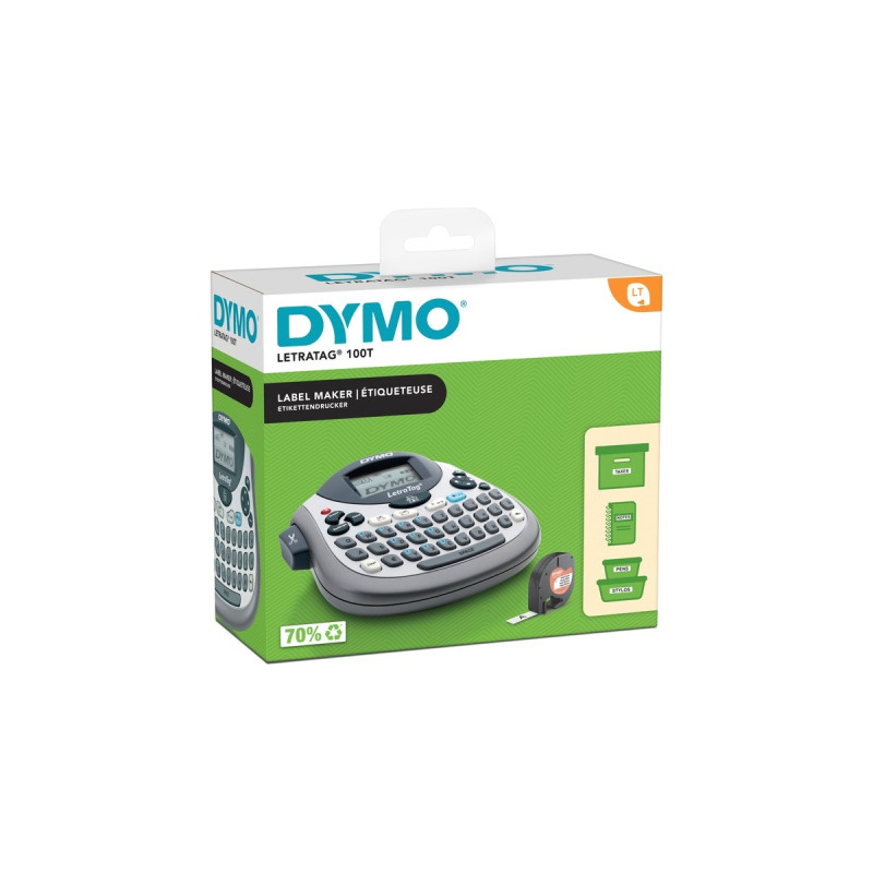 Dymo LetraTag LT-100T, Beschriftungsgerät(silber, mit QWERTZ-Tastatur)