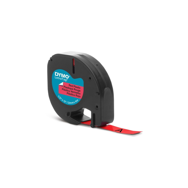 Dymo LetraTag ORIGINAL Kunststoff Schriftband schwarz auf rot(S0721630)
