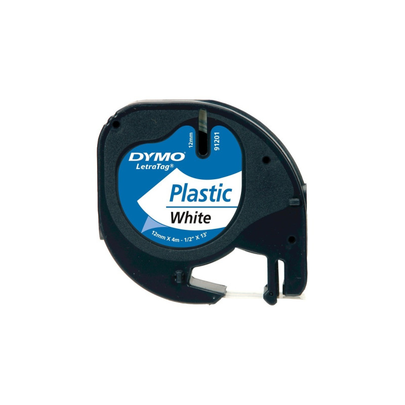 Dymo LetraTag ORIGINAL Kunststoff Schriftband schwarz auf weiß(S0721660)