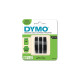 Dymo ORIGINAL Vinyl selbstklebende Prägebänder, Schriftband(3er Blister, weißer Druck auf schwarzem Untergrund, S0847730)