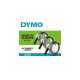 Dymo ORIGINAL Vinyl selbstklebende Prägebänder, Schriftband(3er Blister, weißer Druck auf schwarzem Untergrund, S0847730)