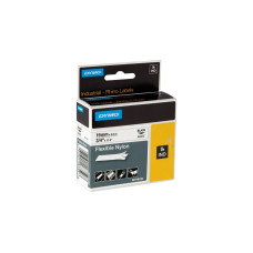 Dymo Rhino IND ORIGINAL Schriftband Flexibles Nylon 19mm x 3,5m, schwarz auf weiß(permanent haftend, 18489)