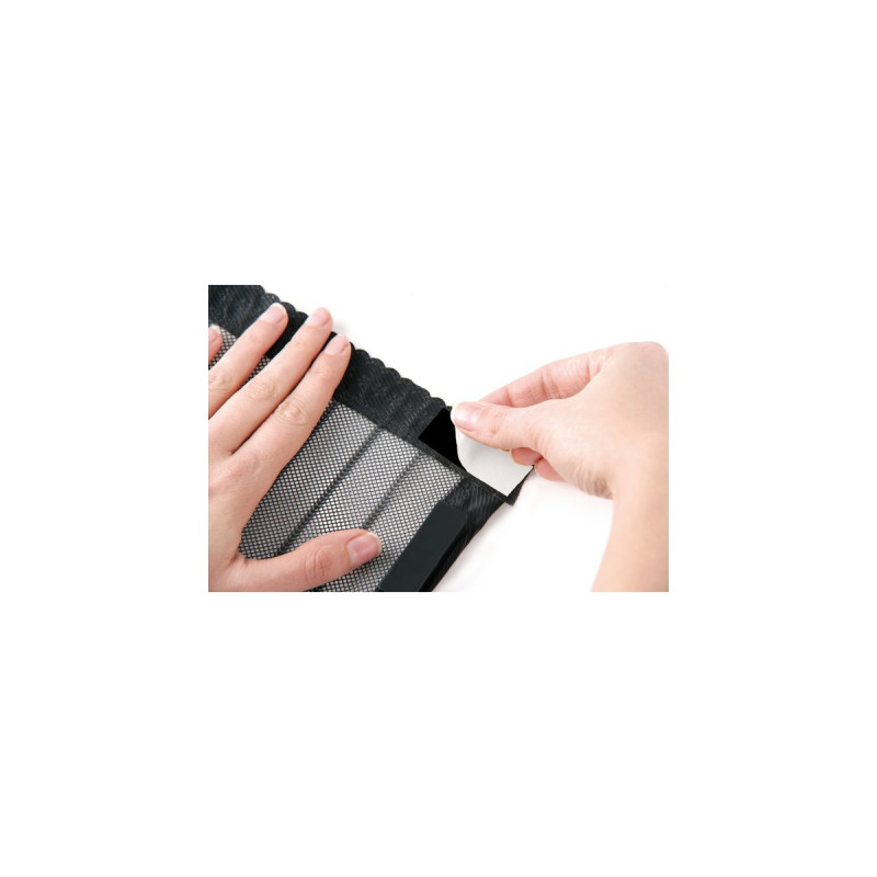 EASYmaxx Moskitonetz Magic Klick (Tür), 90 x 210cm(schwarz/transparent, mit Magnetverschluss)