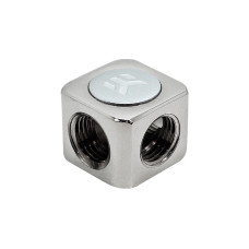 EKWB EK-AF T-Splitter 3F G1/4 - Nickel, Verteiler(silber)