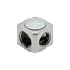 EKWB EK-AF T-Splitter 3F G1/4 - Nickel, Verteiler(silber)