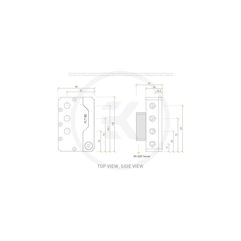 EKWB EK-Quantum Kinetic FLT 80 D5/DDC Body D-RGB, Ausgleichsbehälter(transparent)