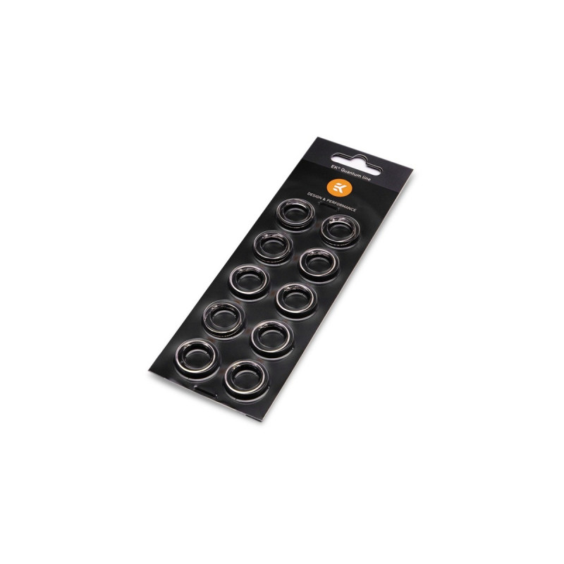 EKWB EK-Quantum Torque Color Ring 10-Pack HDC 12 - Nickel, Verbindung(nickel, 10 Stück)