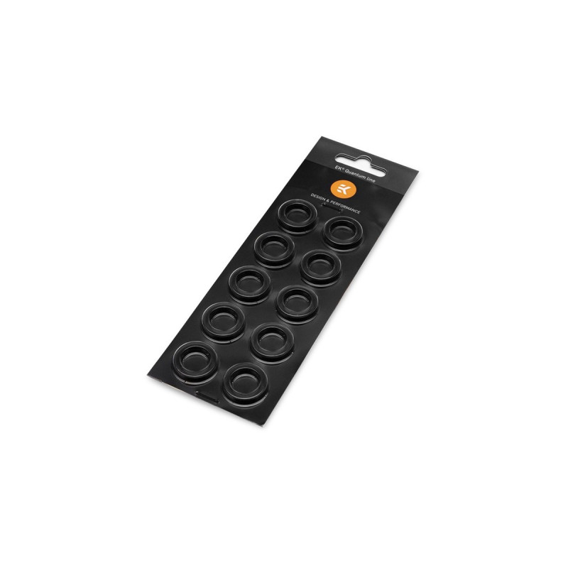 EKWB EK-Quantum Torque Color Ring 10-Pack STC 10/16 - Black, Verbindung(schwarz, 10 Stück)