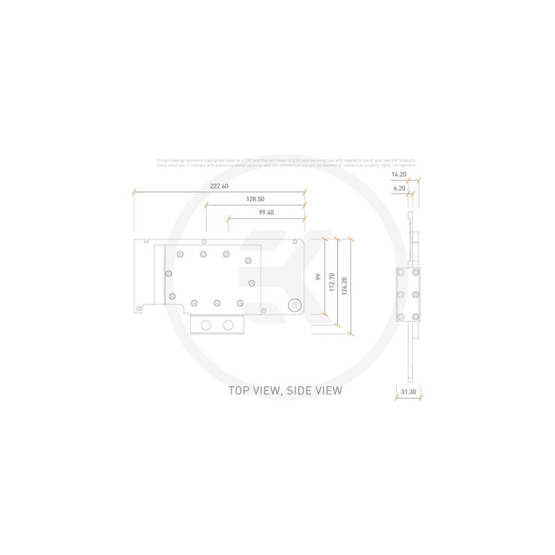 EKWB EK-Quantum Vector RE RTX 3080/3090 Active Backplate D-RGB - Acryl(nickel)